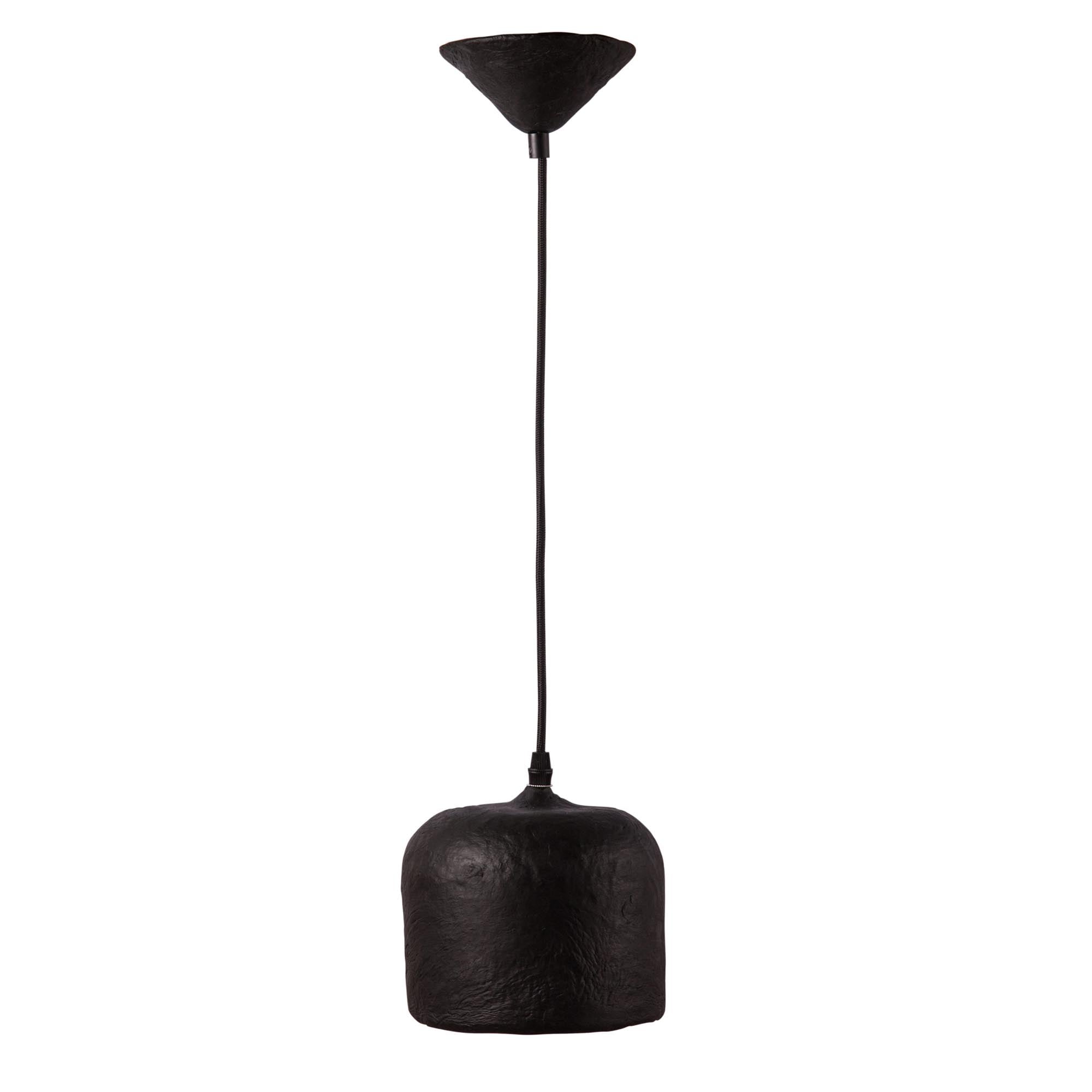 Підвісний світильник з підсиленого пап'є-маше, чорний