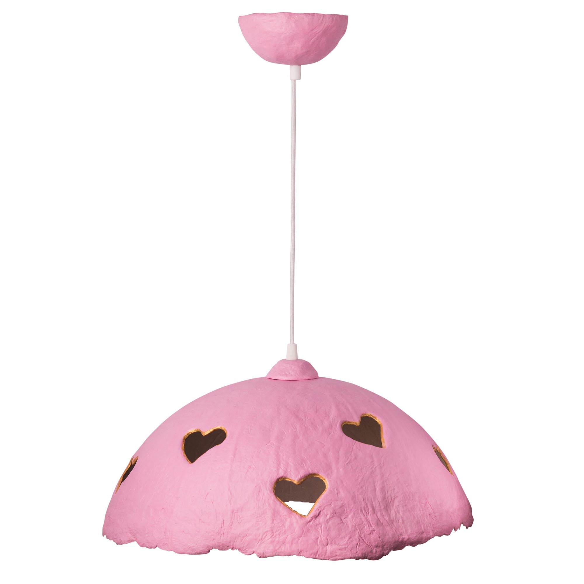 Подвесной светильник из усиленного папье-маше, розовый