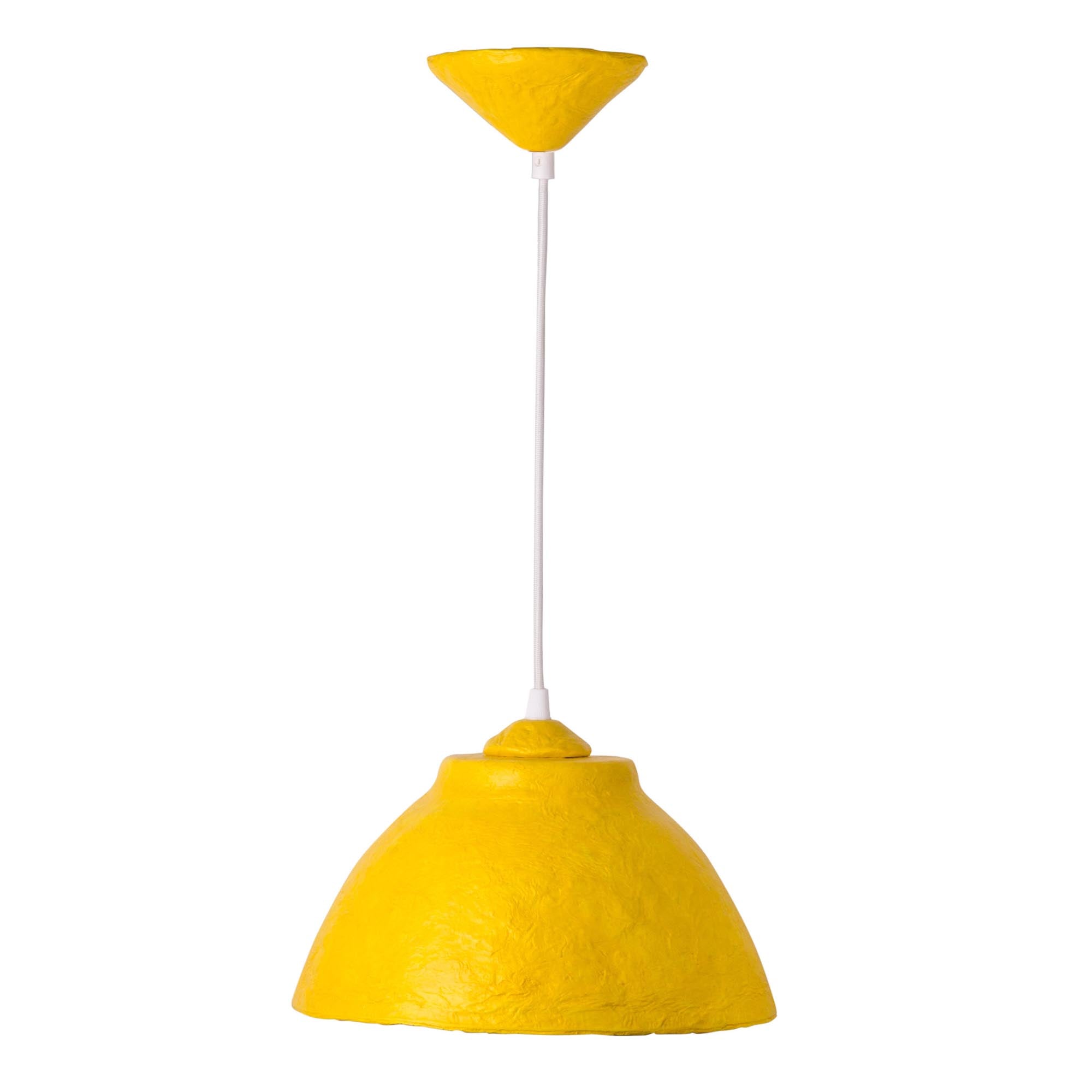 Підвісний світильник з підсиленого пап'є-маше, жовтий