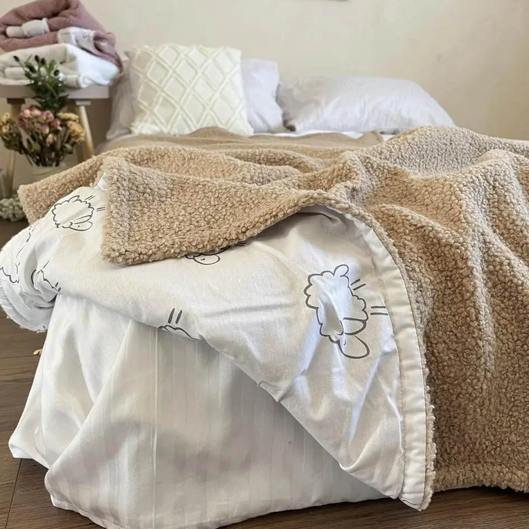 Плед хлопковый детский TEDDY, бежевый