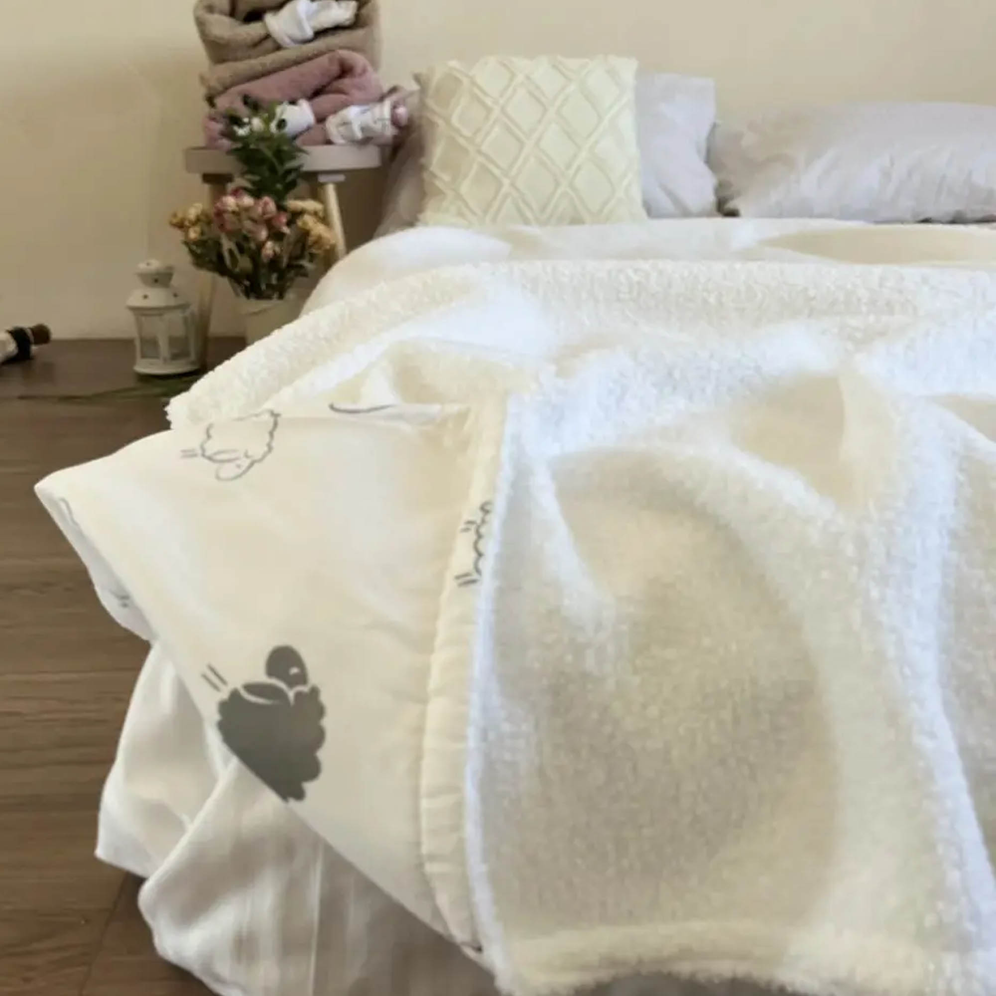 Плед бавовняний дитячий TEDDY, білий