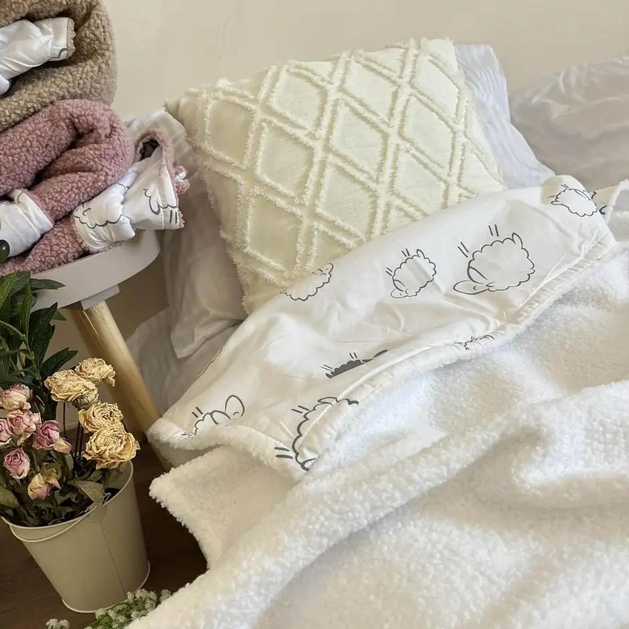 Плед бавовняний дитячий TEDDY, білий