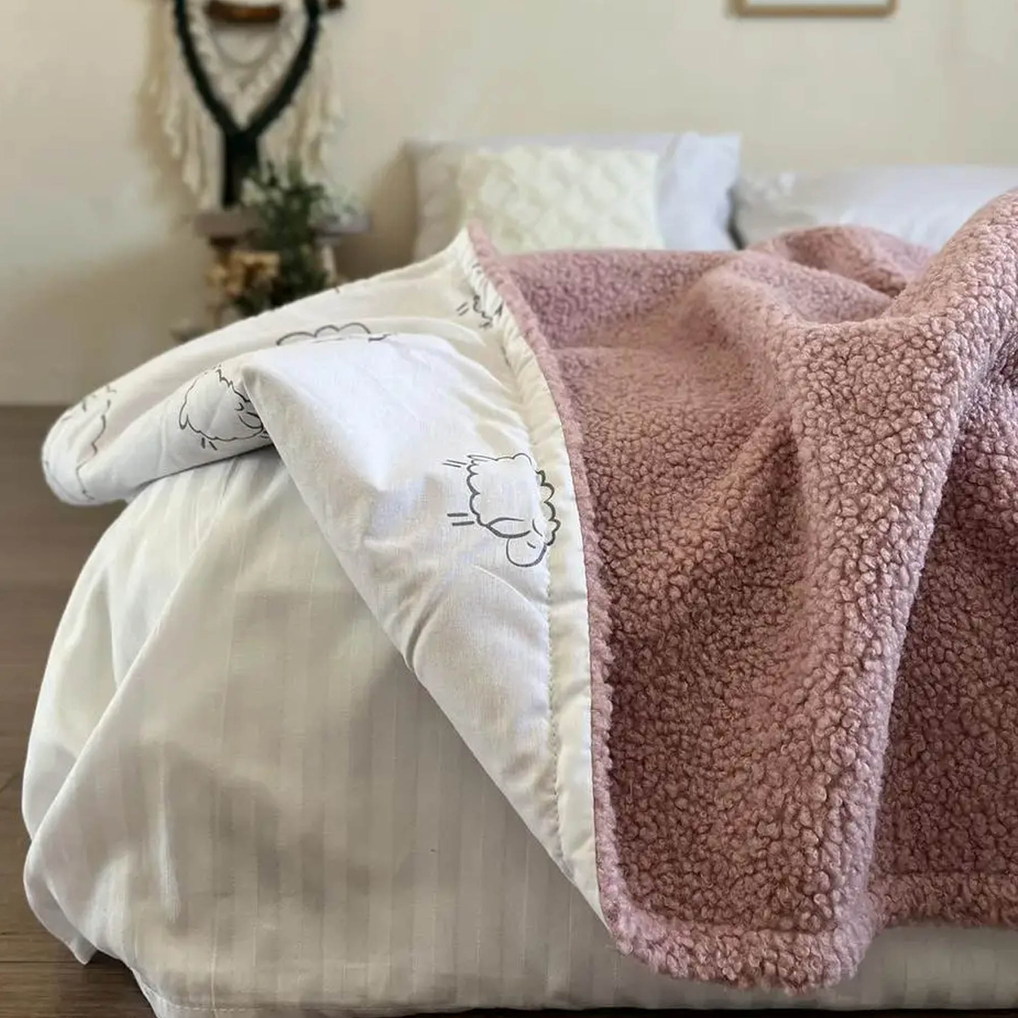 Плед бавовняний дитячий TEDDY, пудровий