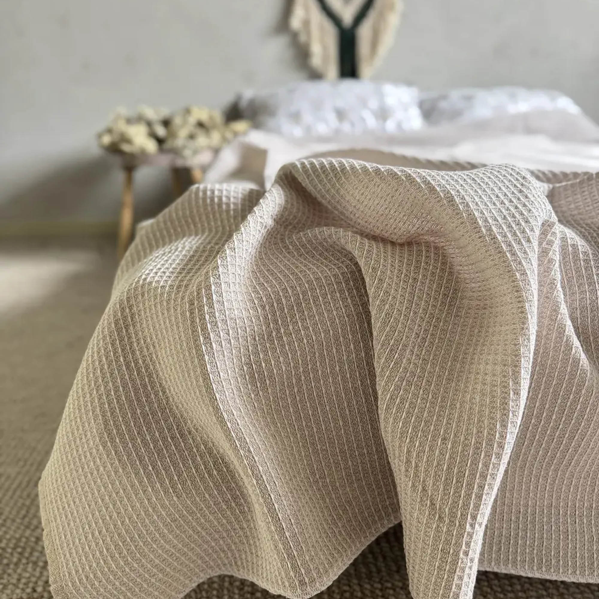 Плед бавовняний BELGIUM, бежевий