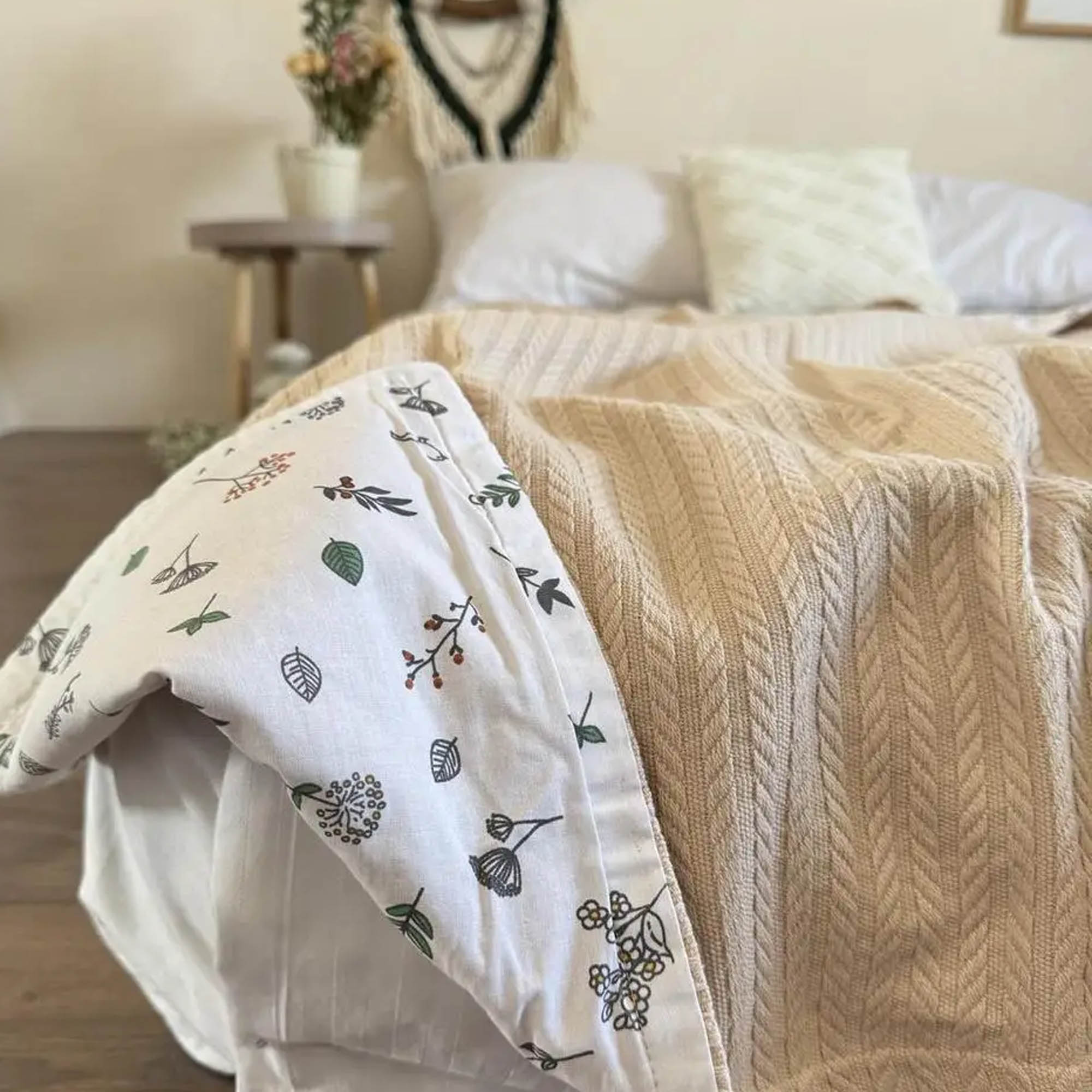 Покривало бавовняне дитяче КОСИЧКА KIDS, бежевий