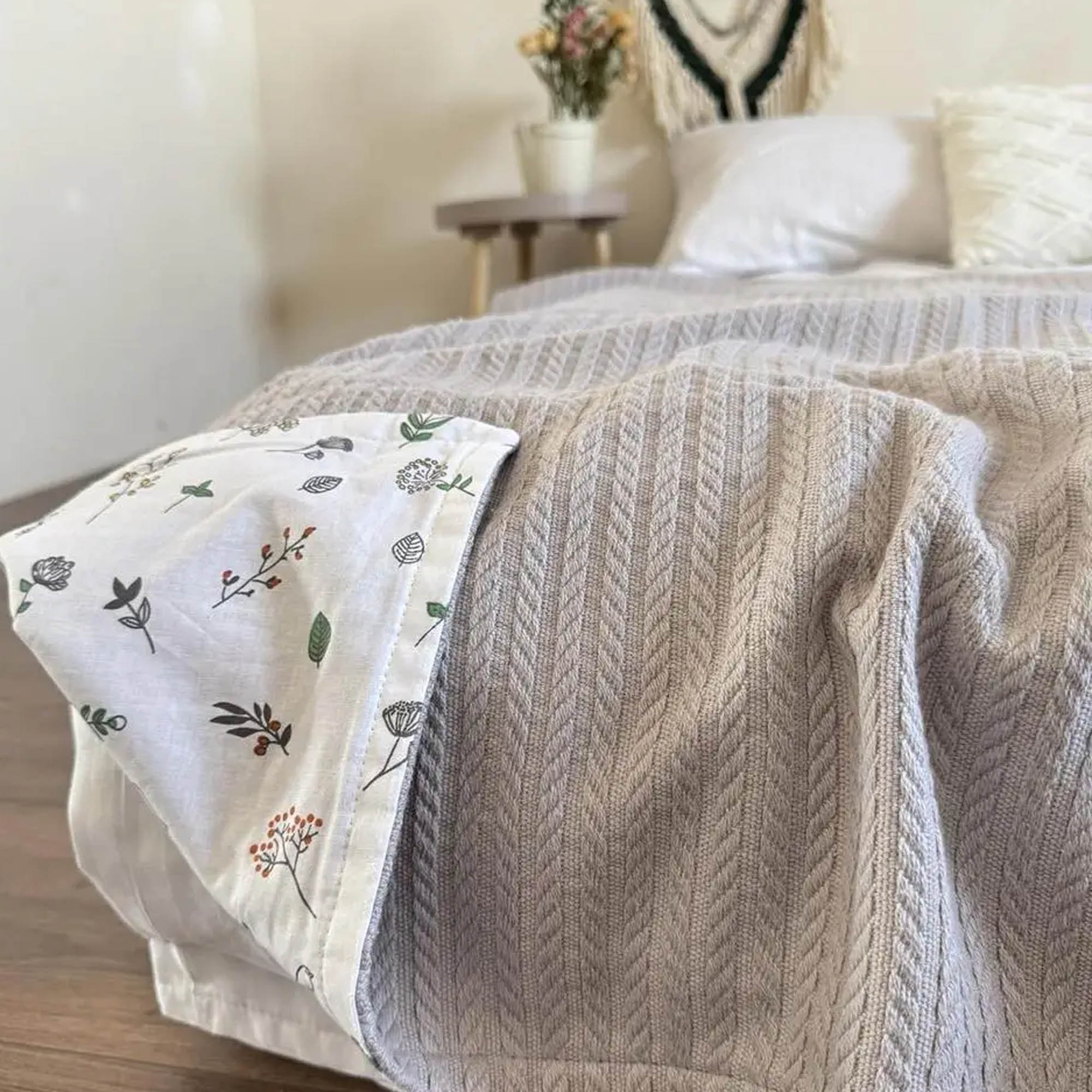 Покривало бавовняне дитяче КОСИЧКА KIDS, сірий