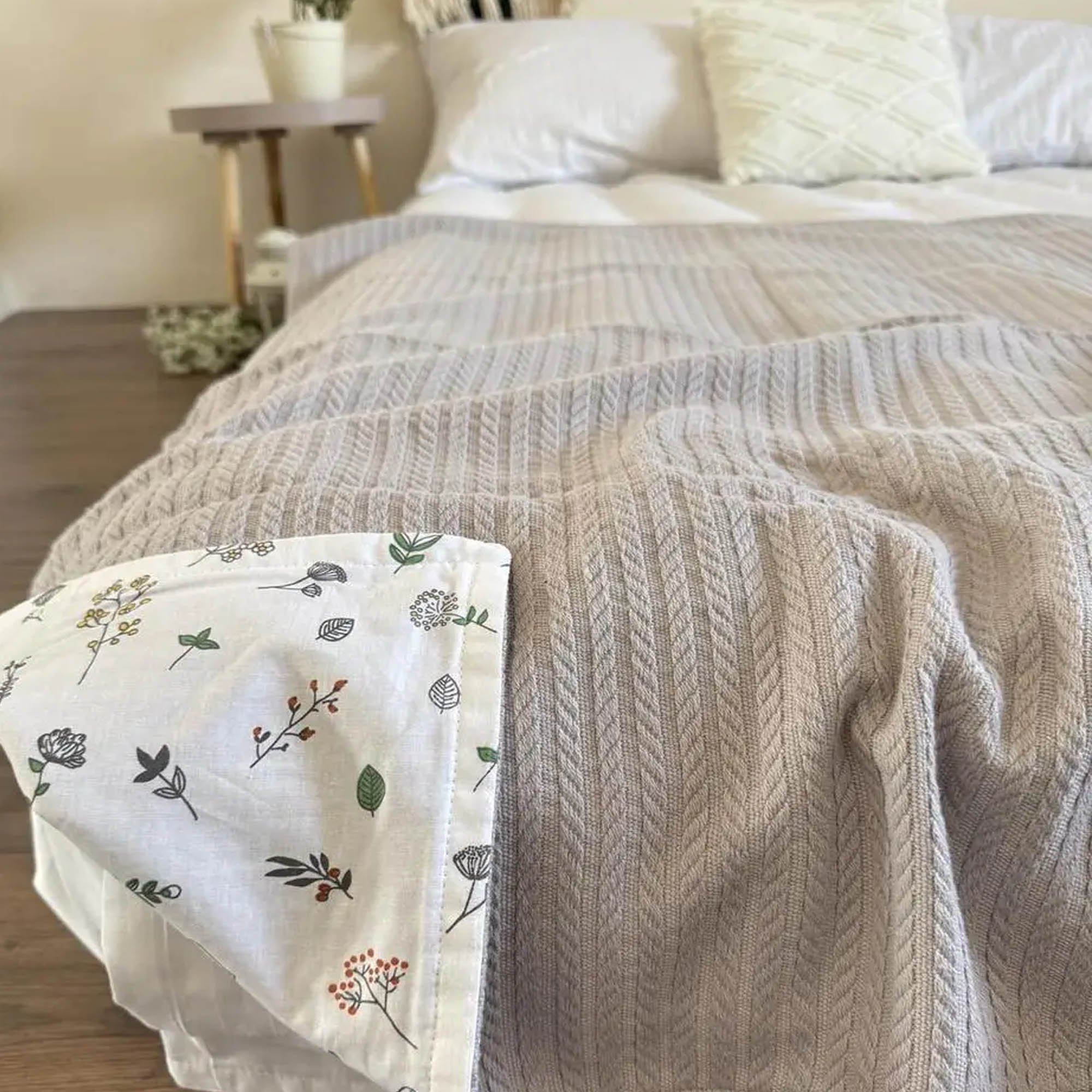 Покривало бавовняне дитяче КОСИЧКА KIDS, сірий