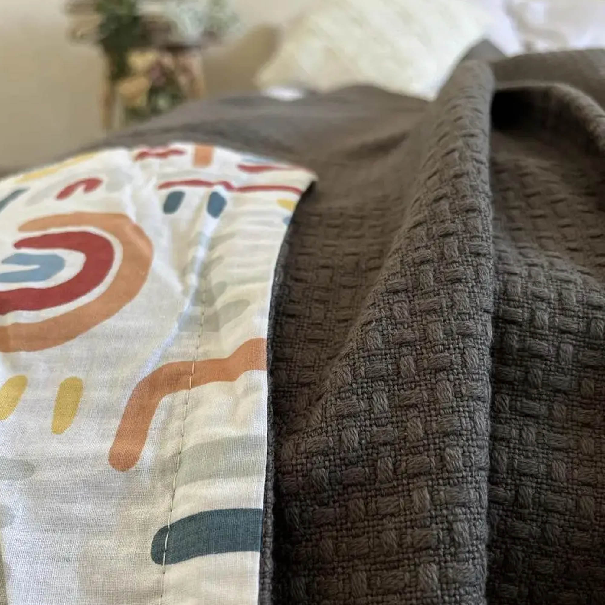 Покривало бавовняне дитяче WHEAT KIDS, графітовий