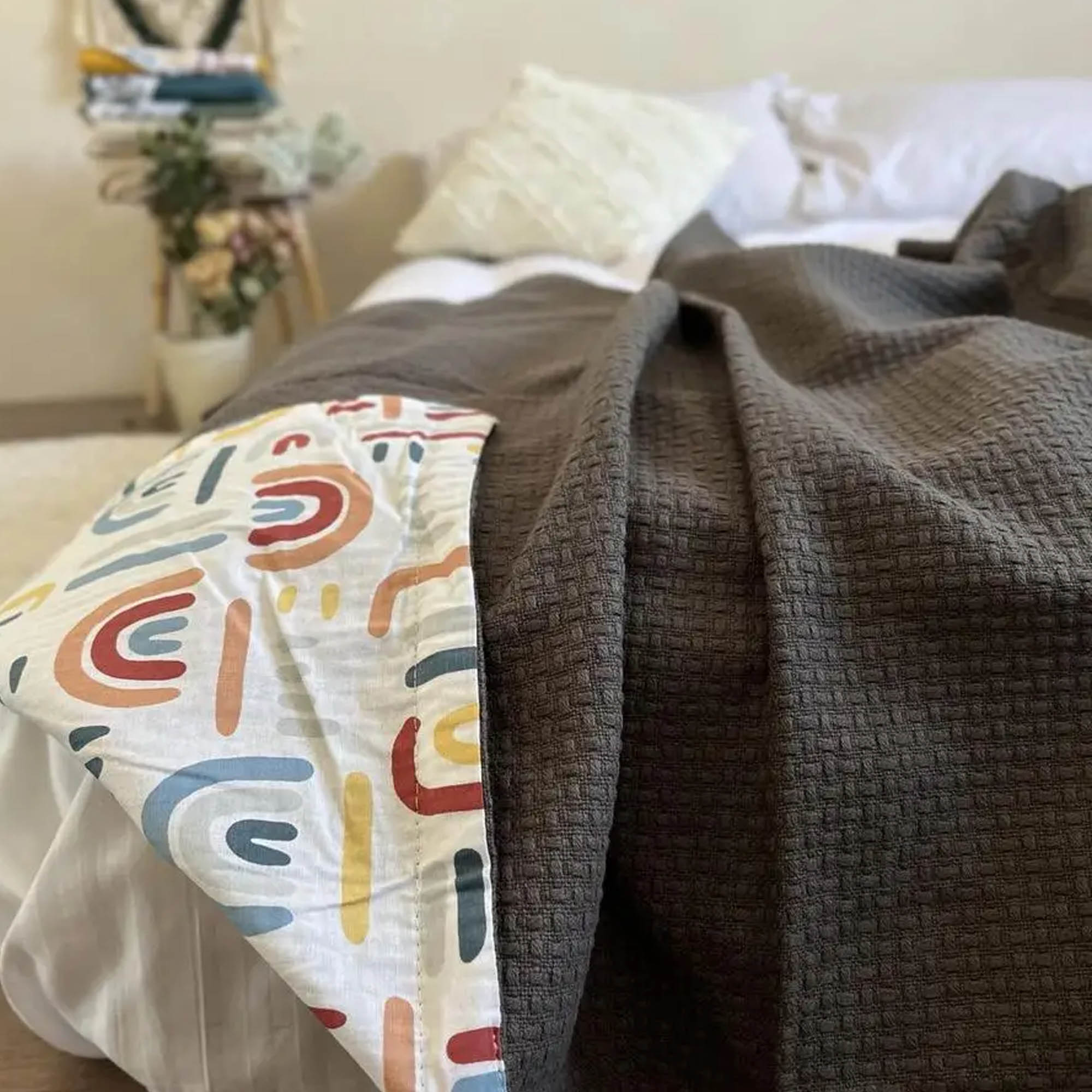 Покривало бавовняне дитяче WHEAT KIDS, графітовий