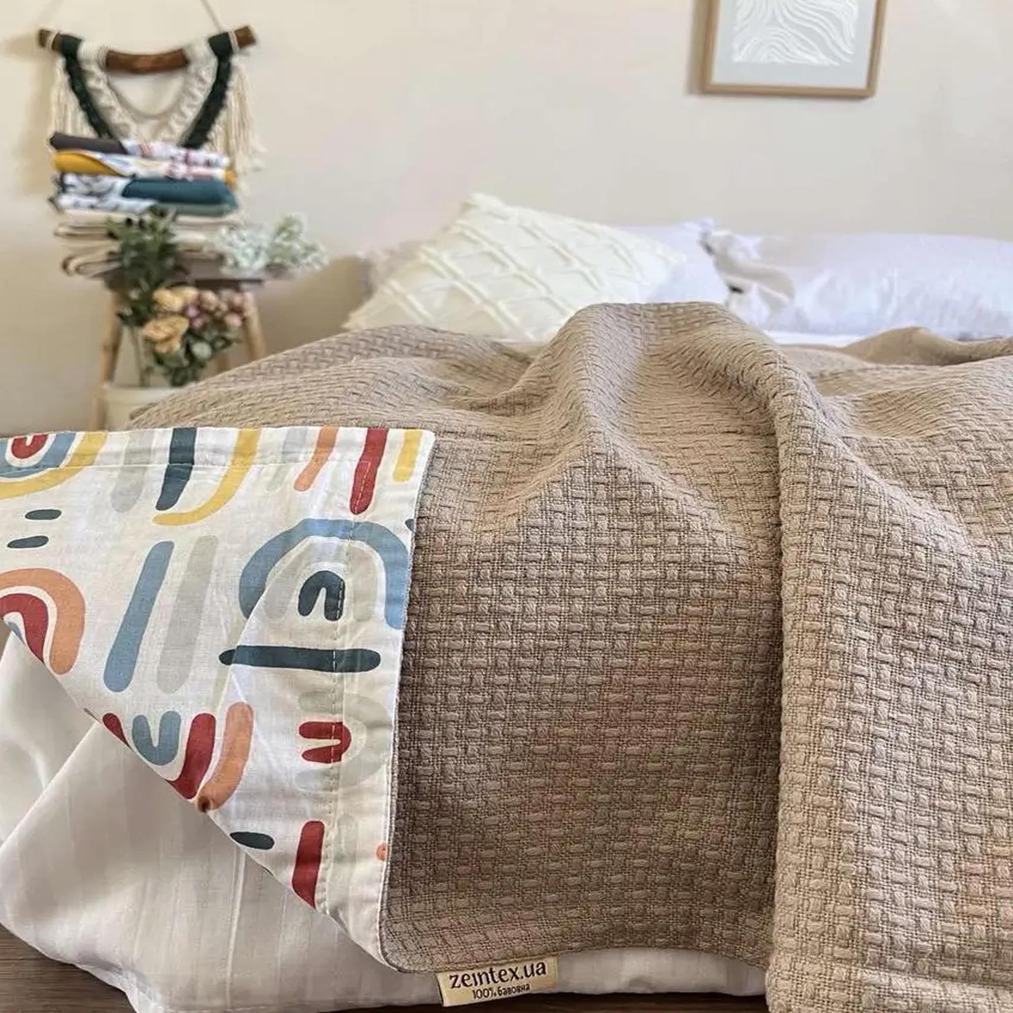 Покривало бавовняне дитяче WHEAT KIDS, капучино