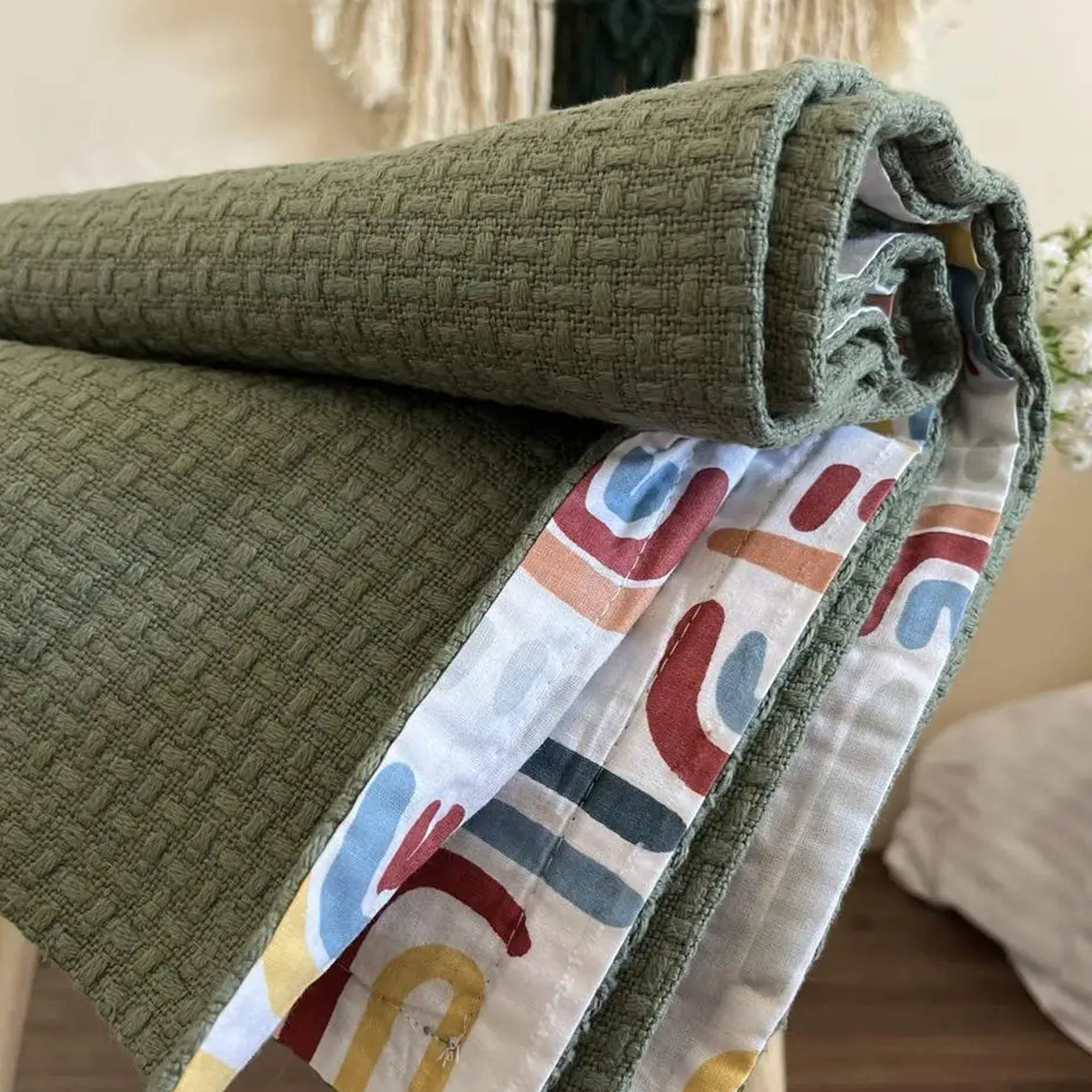 Покривало бавовняне дитяче WHEAT KIDS, ментоловий