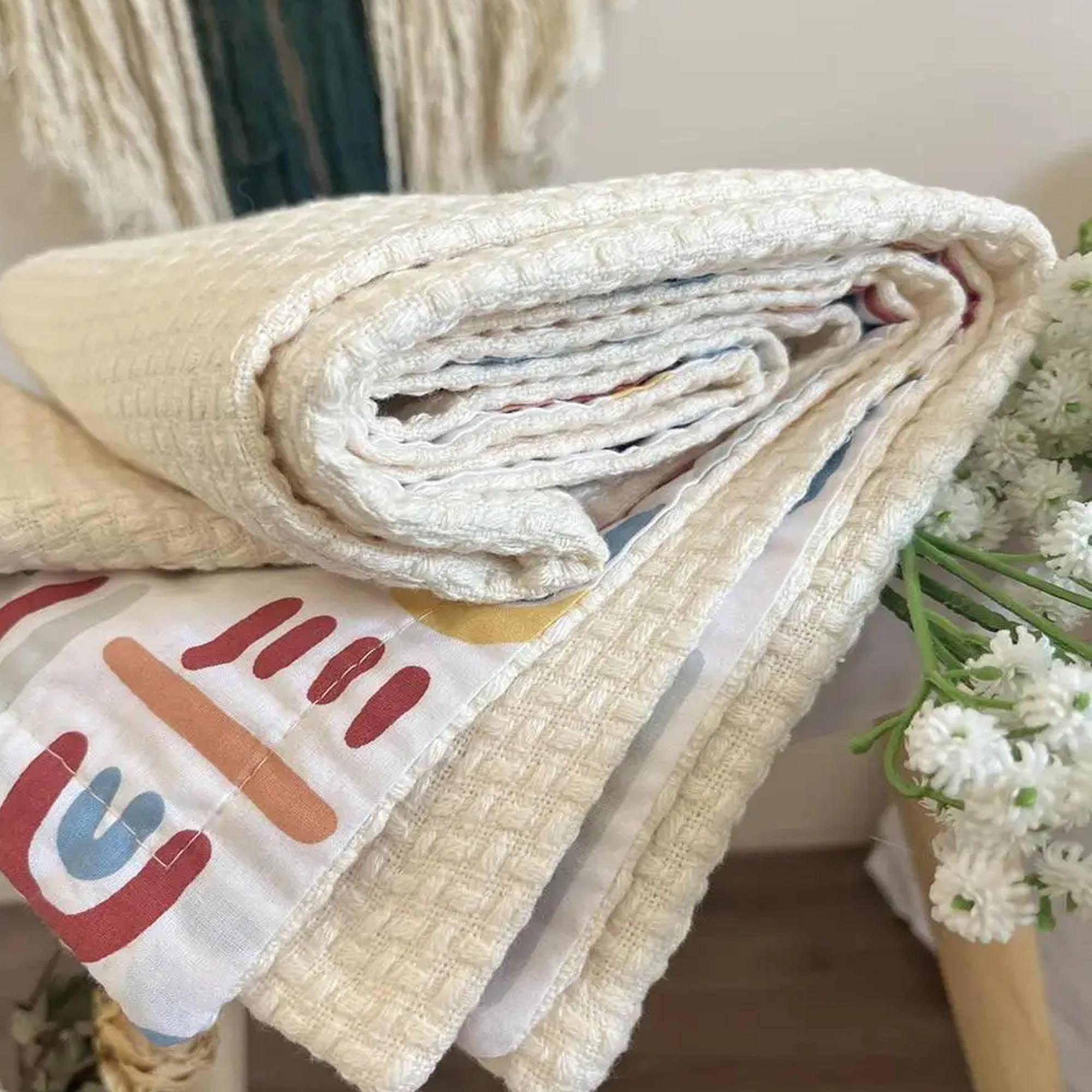 Покрывало хлопковое детское WHEAT KIDS, молочный