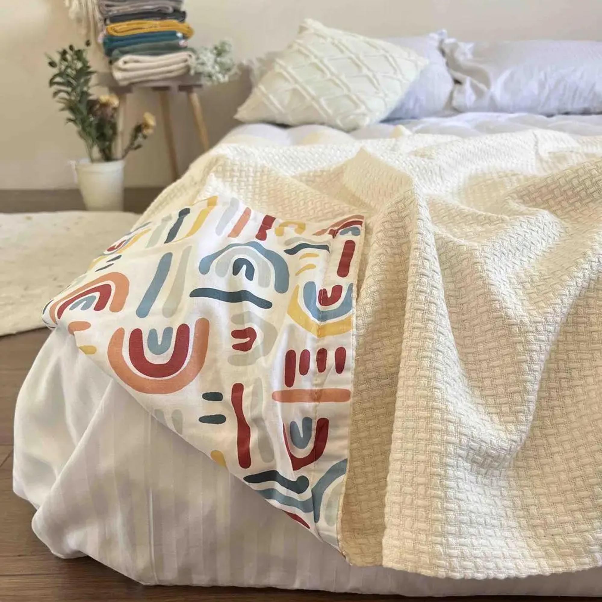 Покривало бавовняне дитяче WHEAT KIDS, молочний