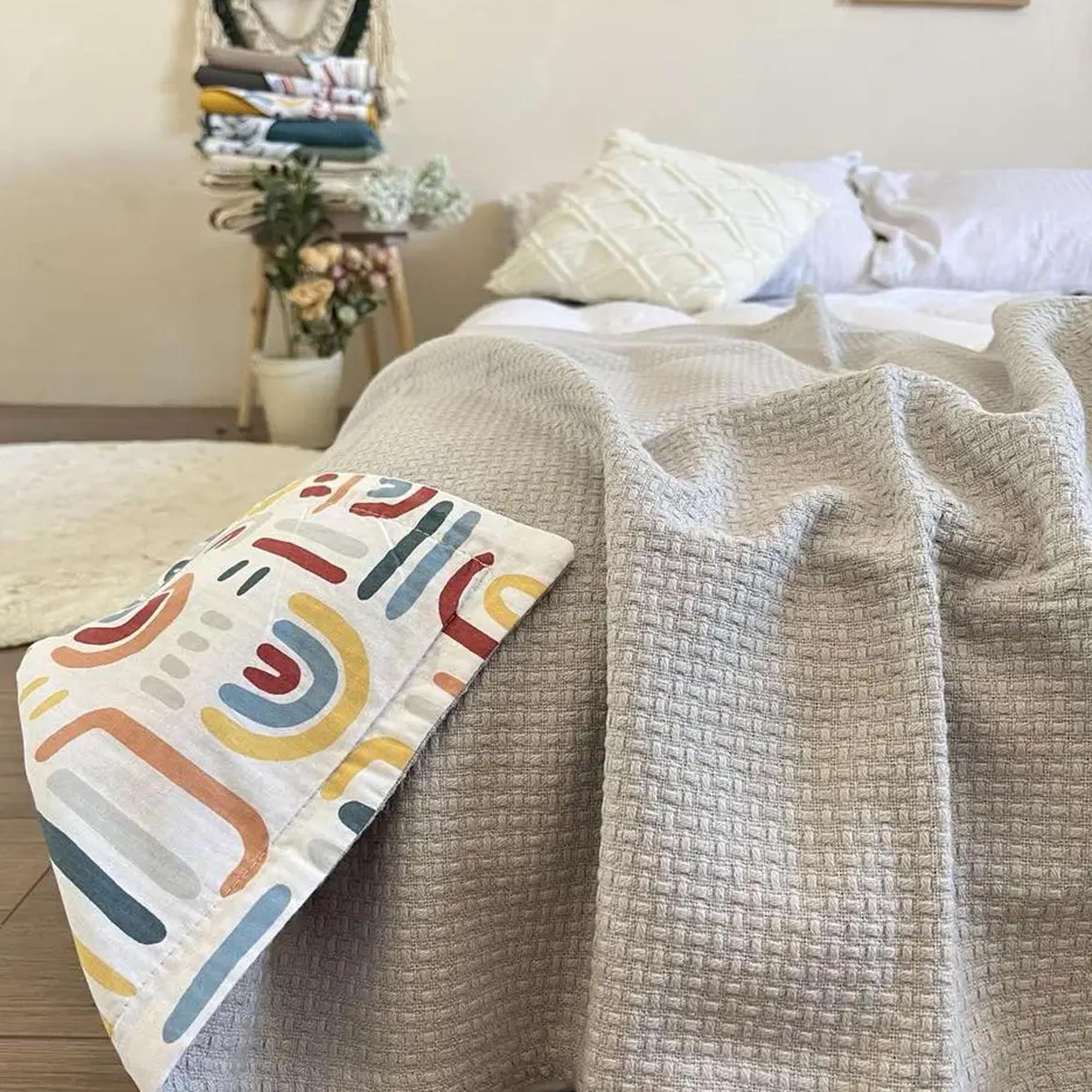 Покривало бавовняне дитяче WHEAT KIDS, сірий