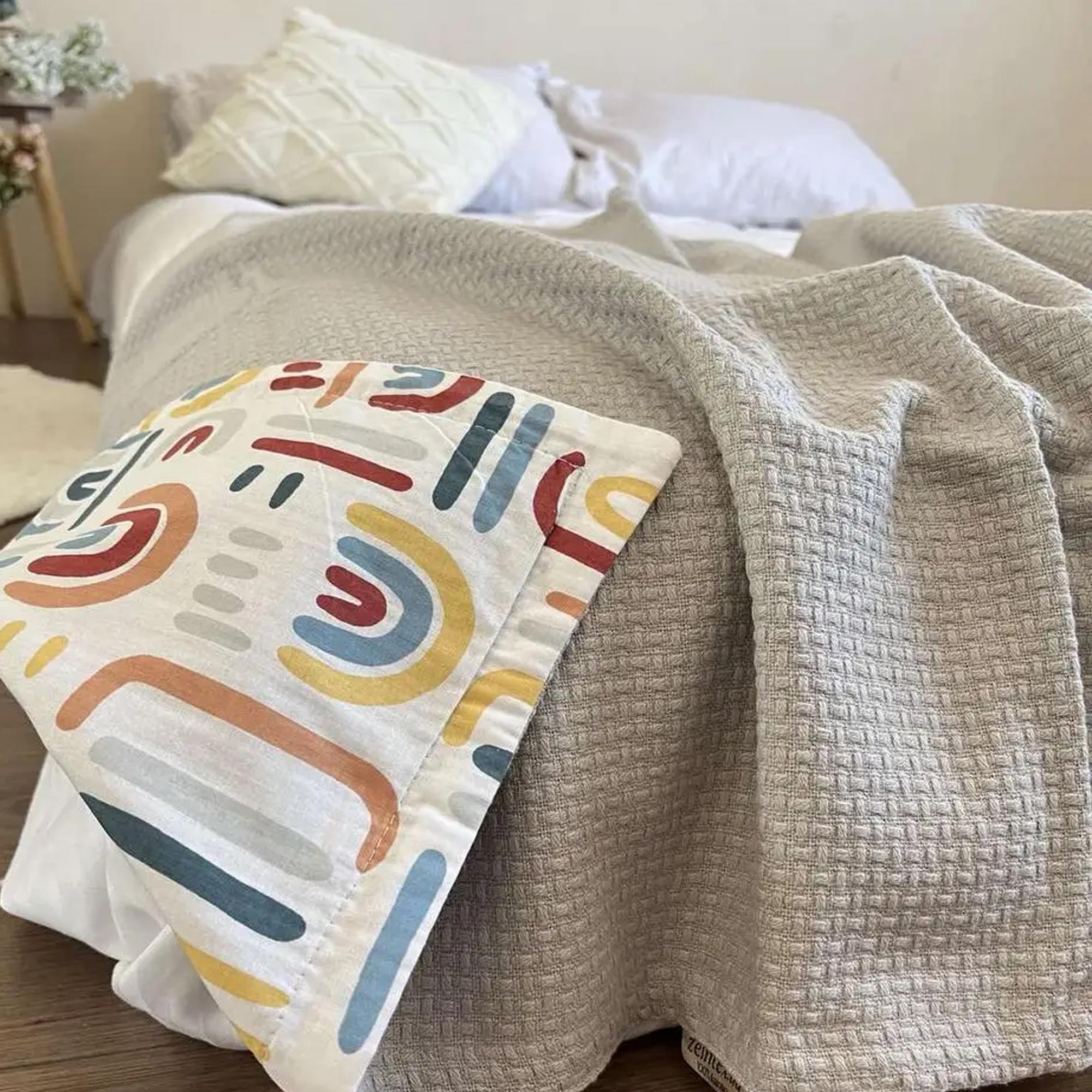 Покривало бавовняне дитяче WHEAT KIDS, сірий