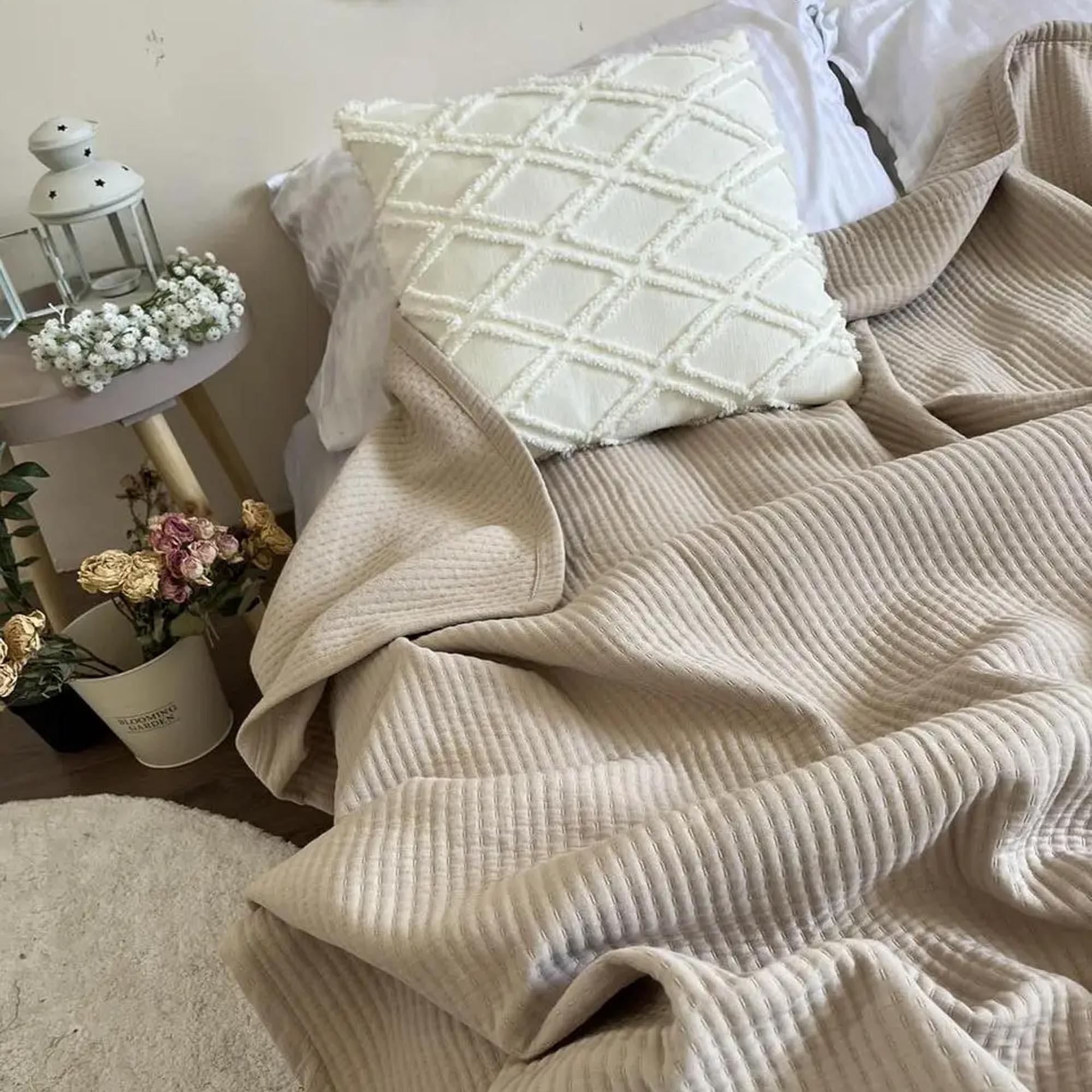 Покривало бавовняне OSLO, бежевий