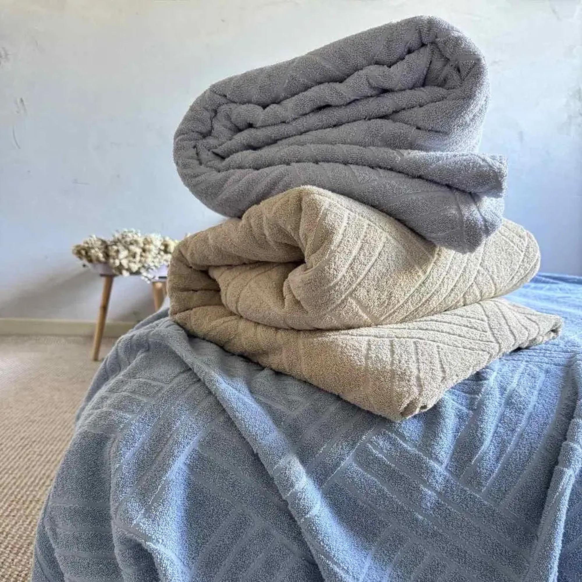 Покривало махрове PALERMO, сіро-блакитний