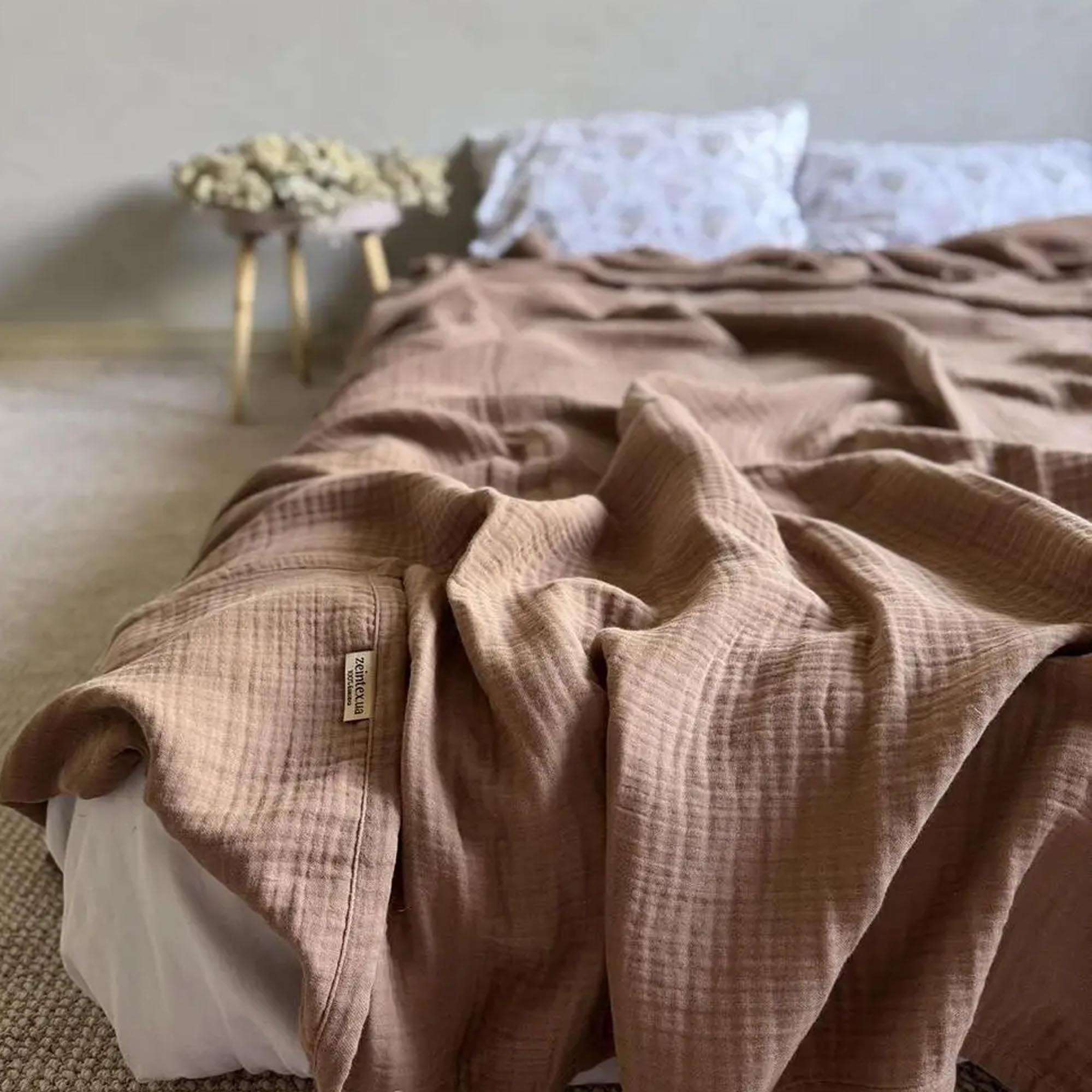 Покривало муслінове HEAVEN, горіховий