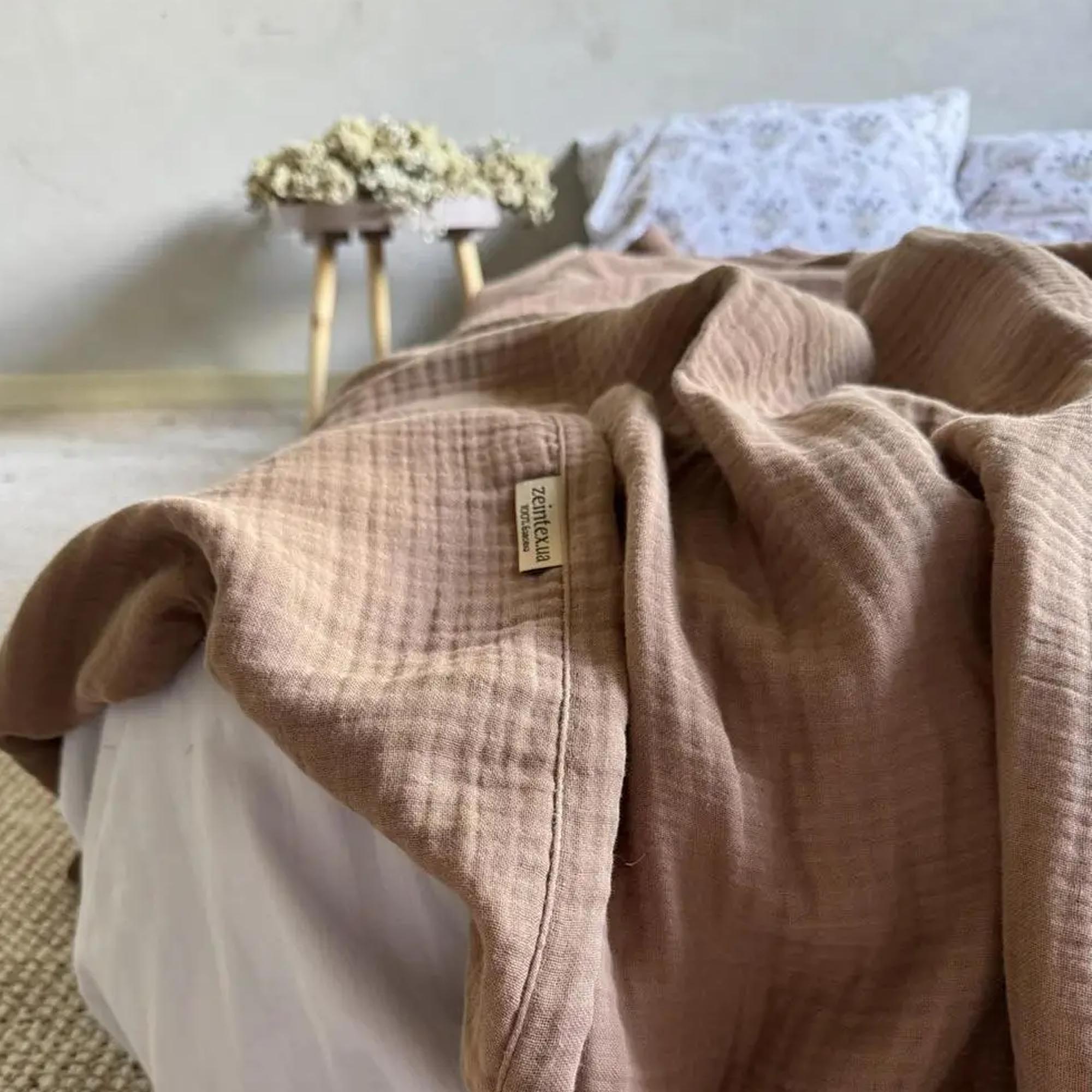 Покривало муслінове HEAVEN, горіховий