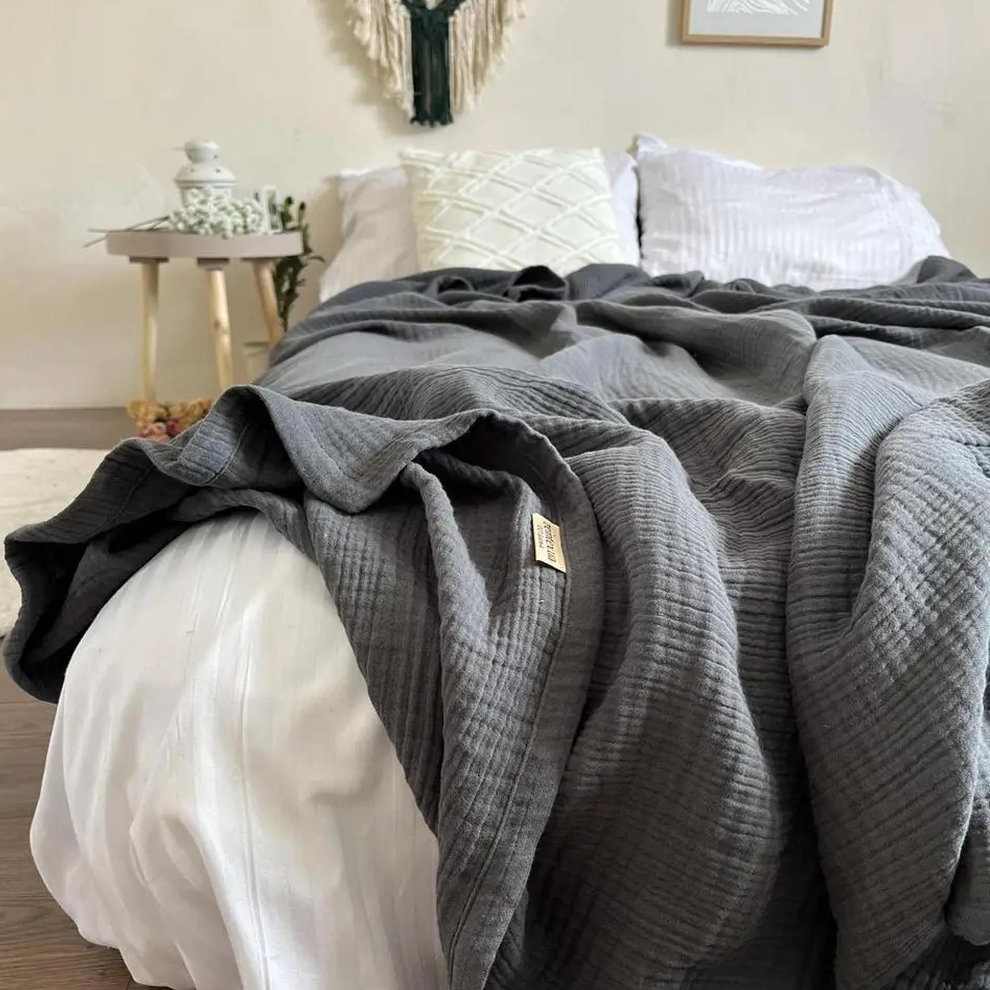 Покривало муслінове HEAVEN, графітовий