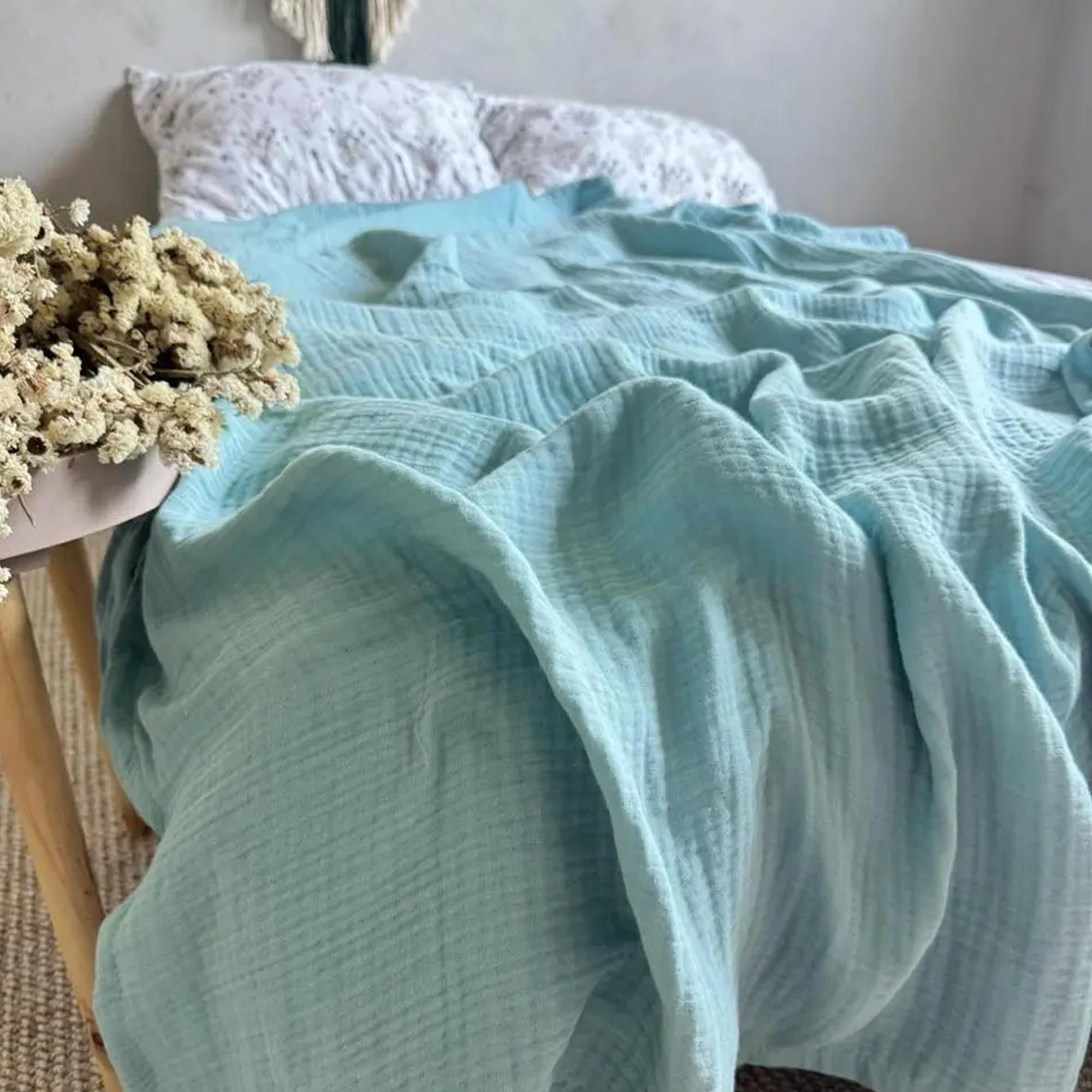 Покривало муслінове HEAVEN, ментоловий