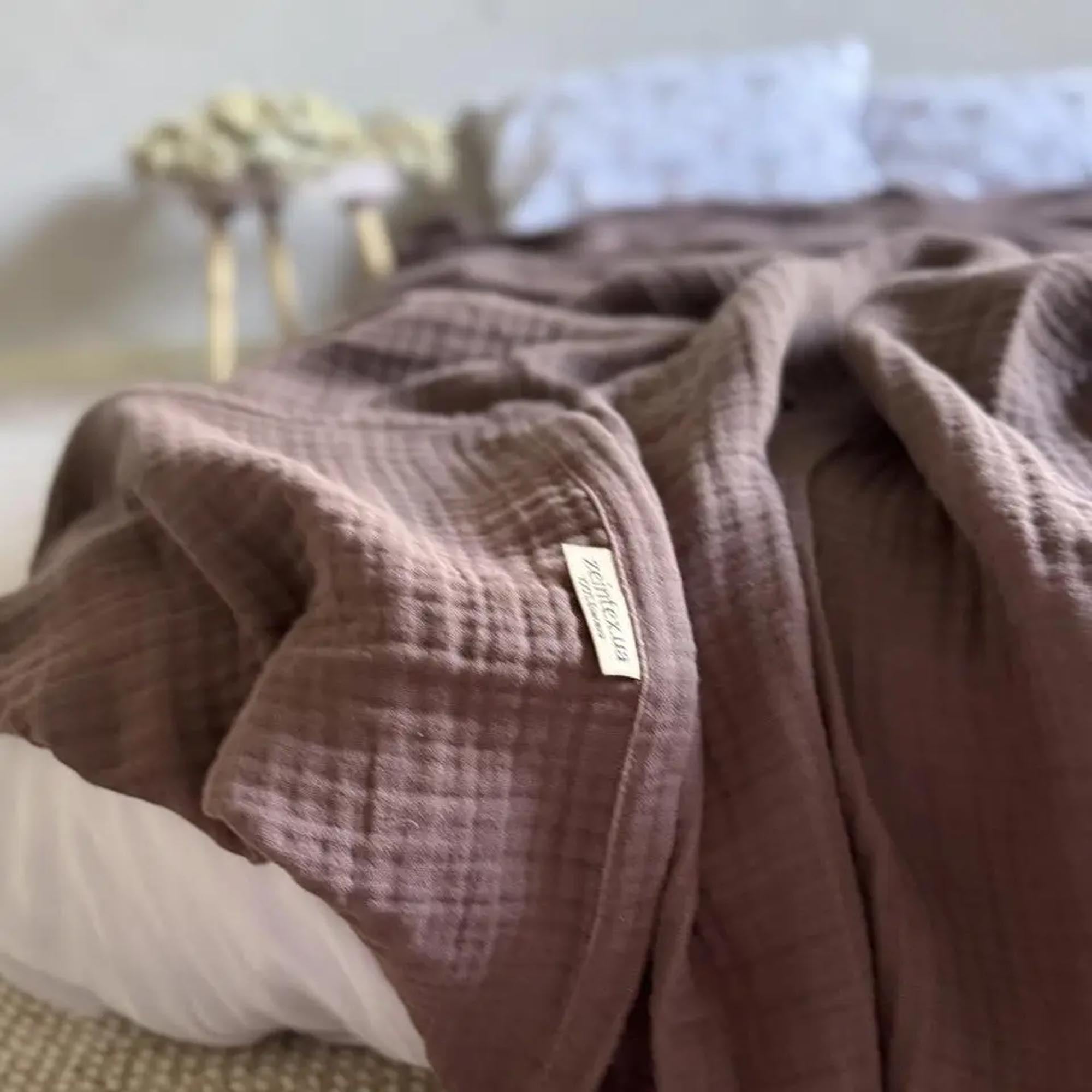 Покривало муслінове HEAVEN, шоколадний