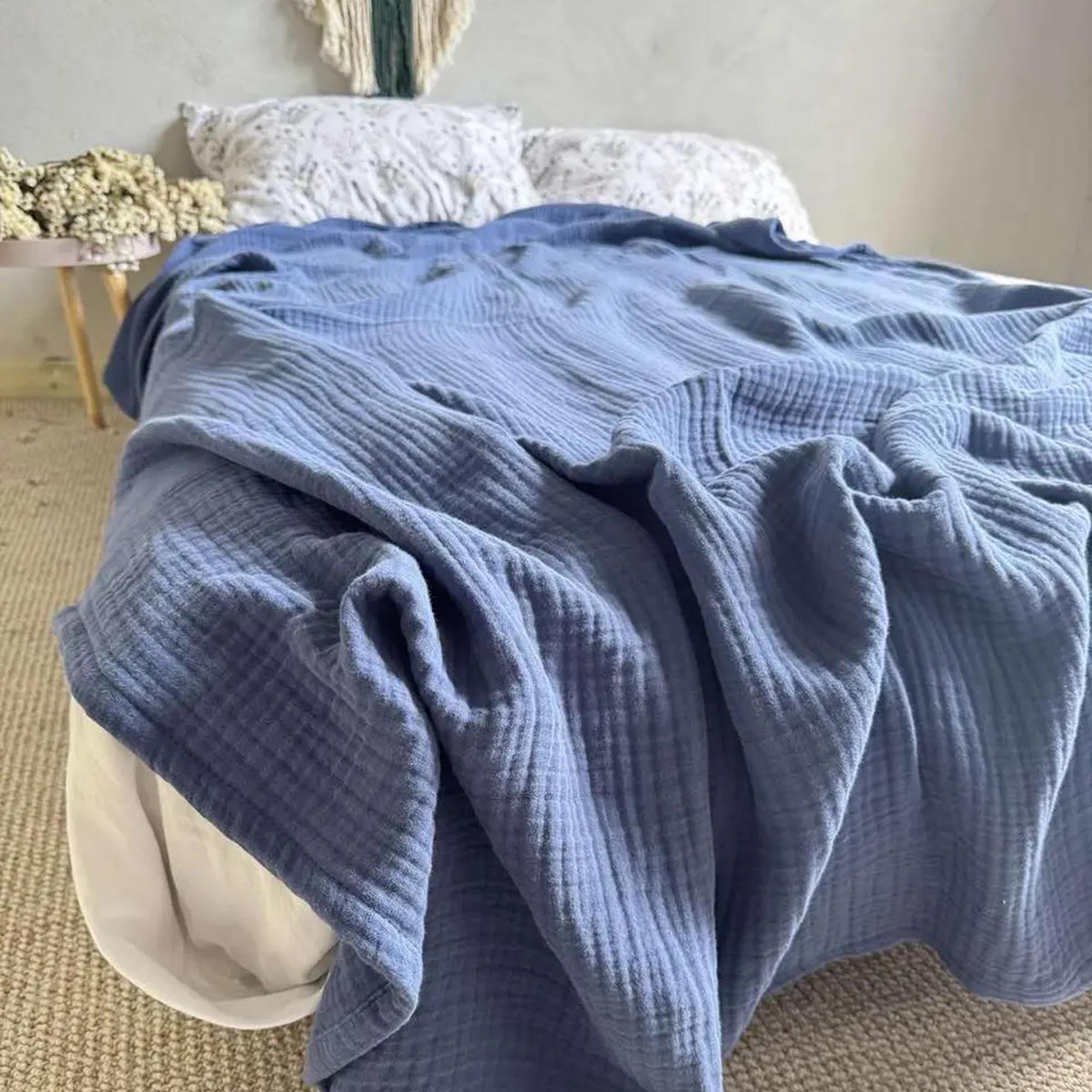 Покривало муслінове HEAVEN, синій