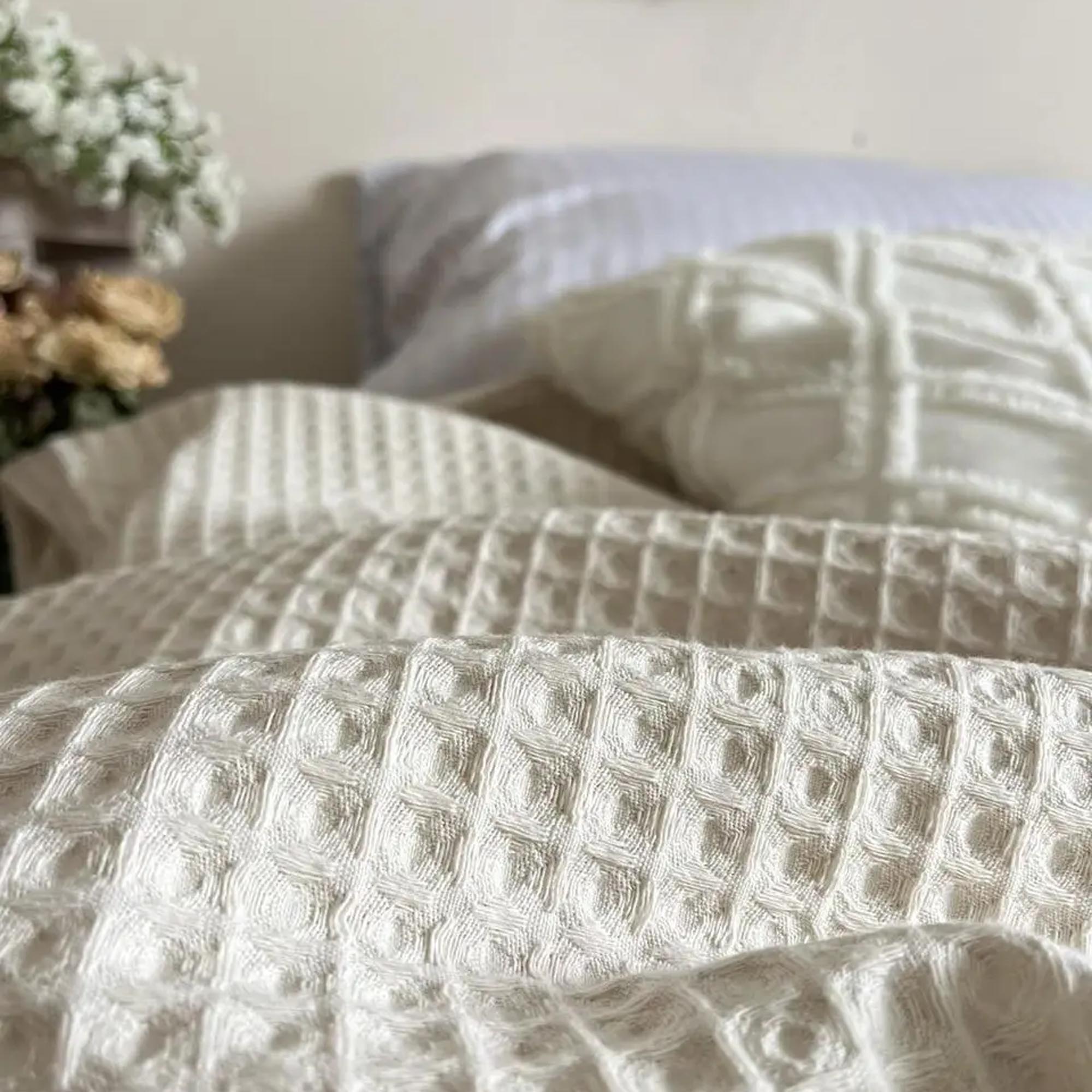 Покривало вафельне бавовняне GREECE, бежевий