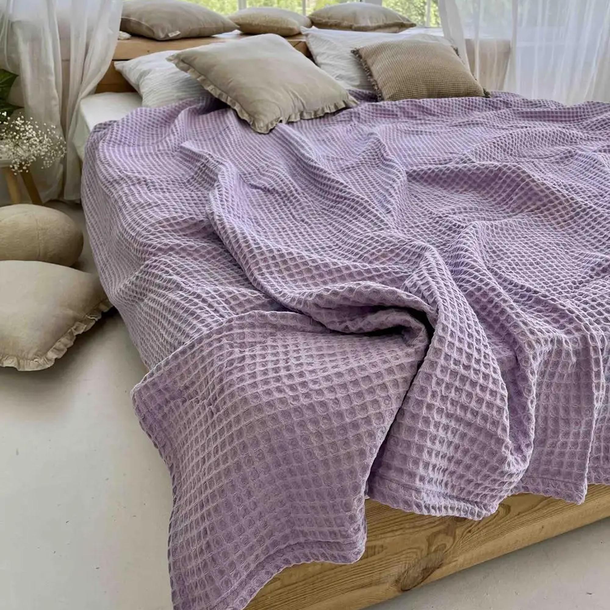 Покривало вафельне бавовняне GREECE, ліловий