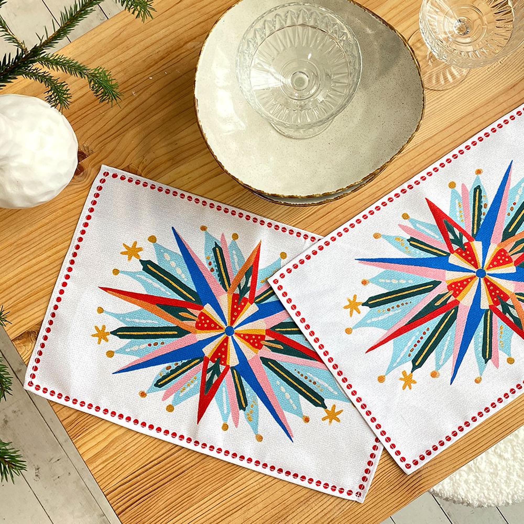 Салфетки на стол ЦВЕТНЫЕ ЗВЕЗДЫ, 2шт