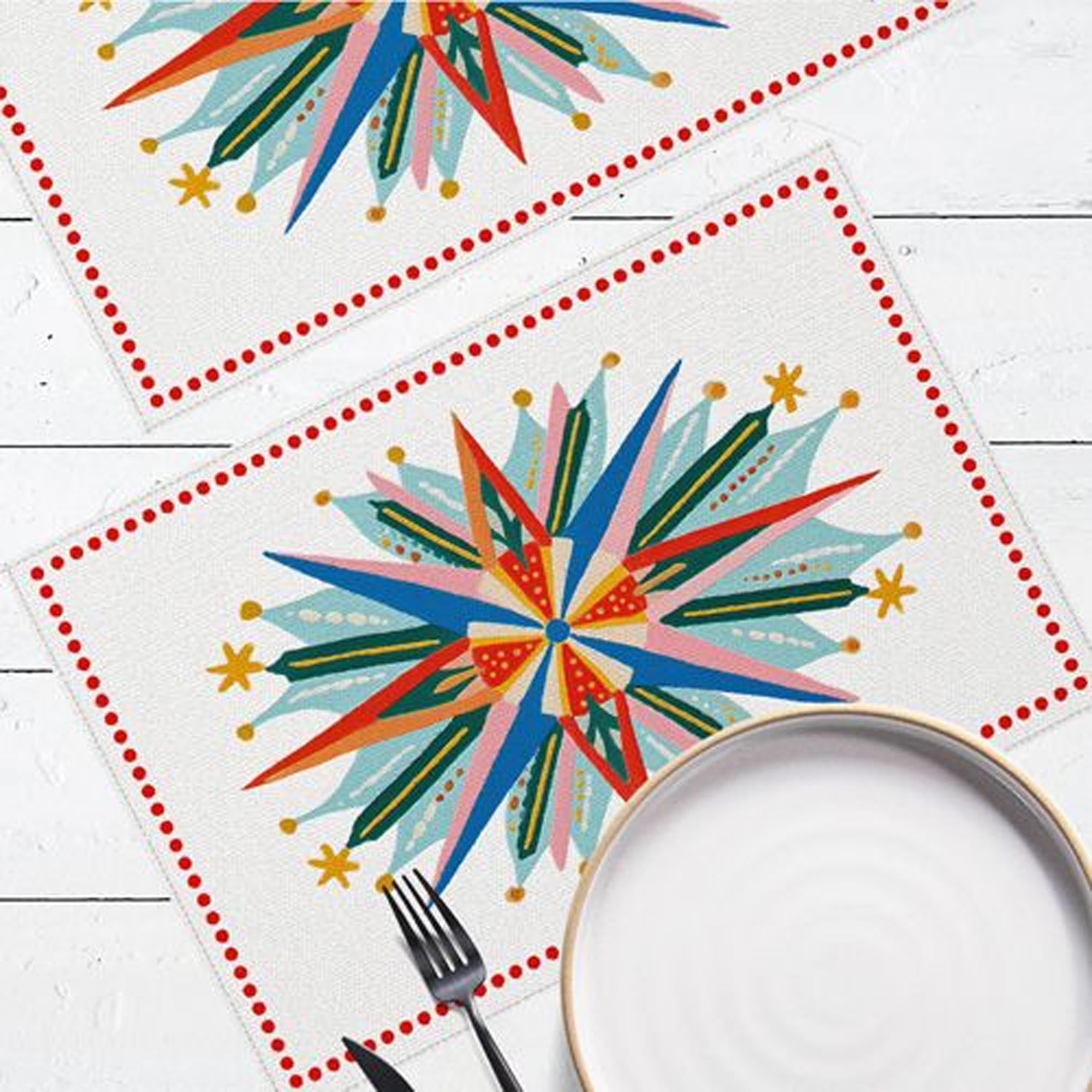 Салфетки на стол ЦВЕТНЫЕ ЗВЕЗДЫ, 2шт