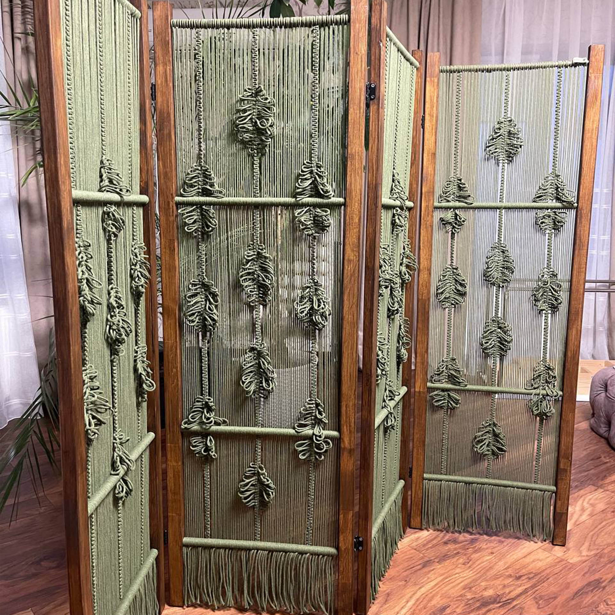 Ширма дерев'яна, гачкована