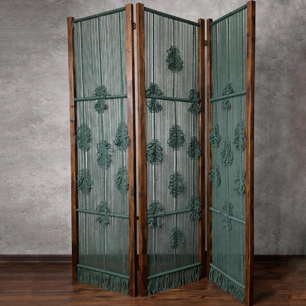Ширма деревянная, крючкованая