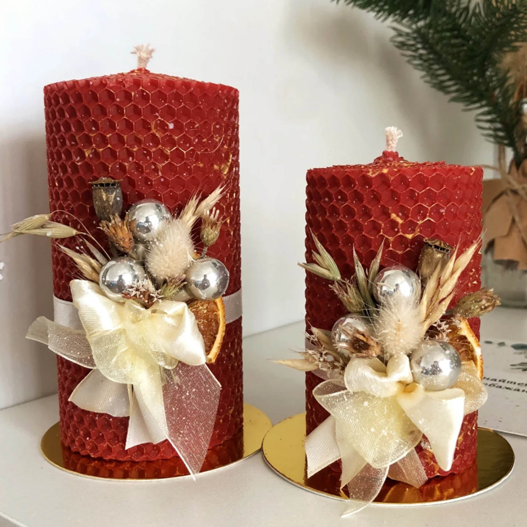 Свеча РОЖДЕСТВЕНСКИЕ ЗВЕЗДЫ из медовой вощины