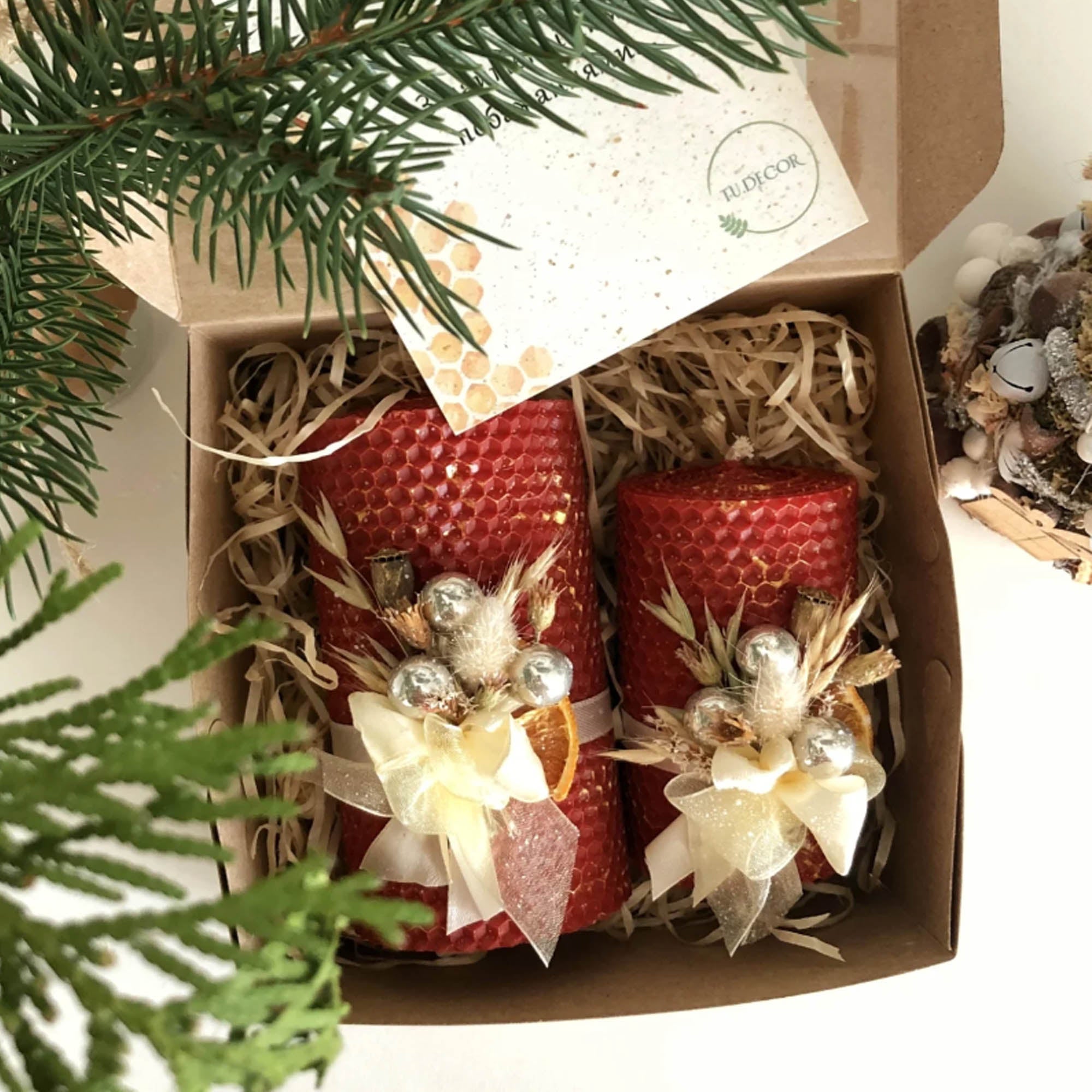 Свеча РОЖДЕСТВЕНСКИЕ ЗВЕЗДЫ из медовой вощины