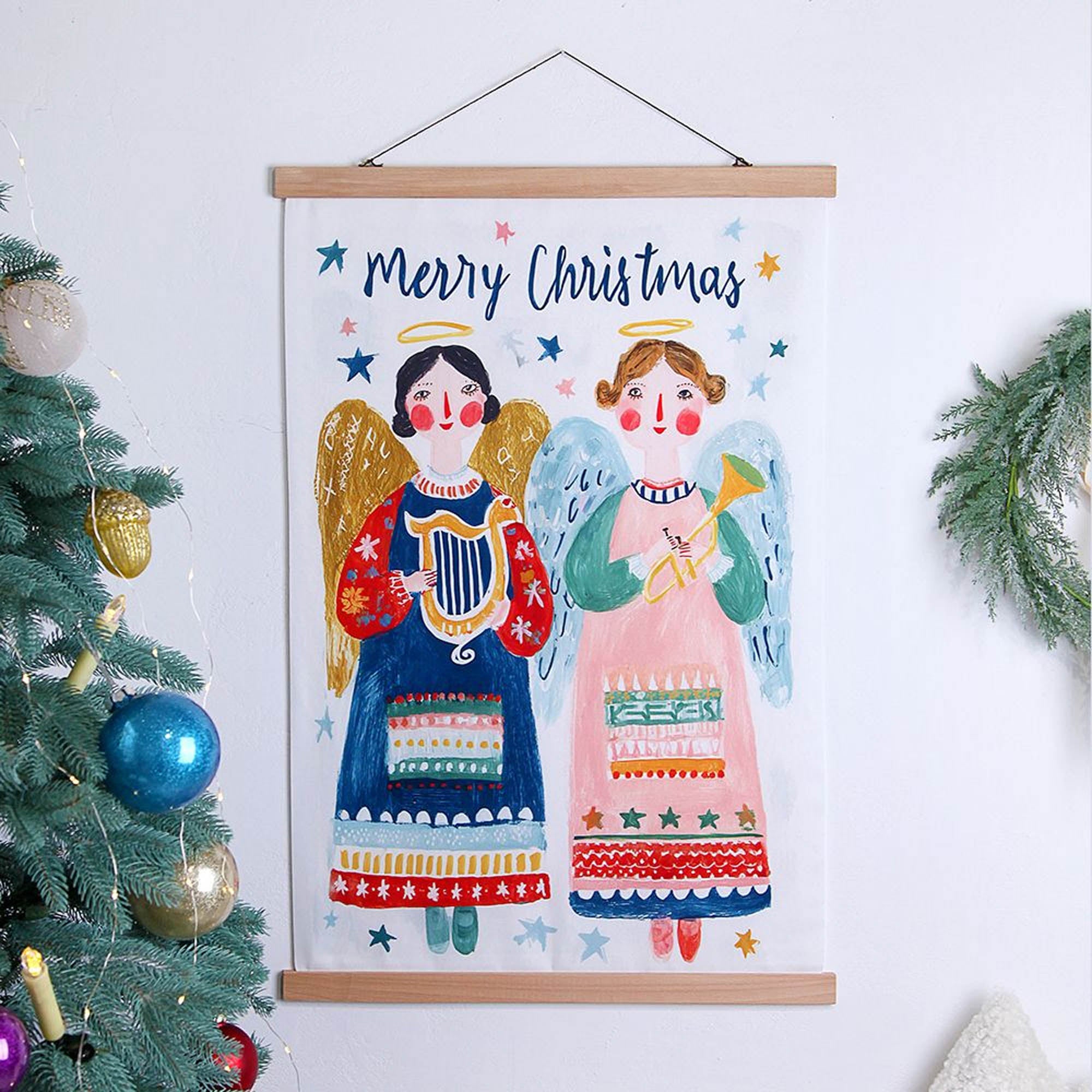 Тканинний постер MERRY CHRISTMAS, на стіну