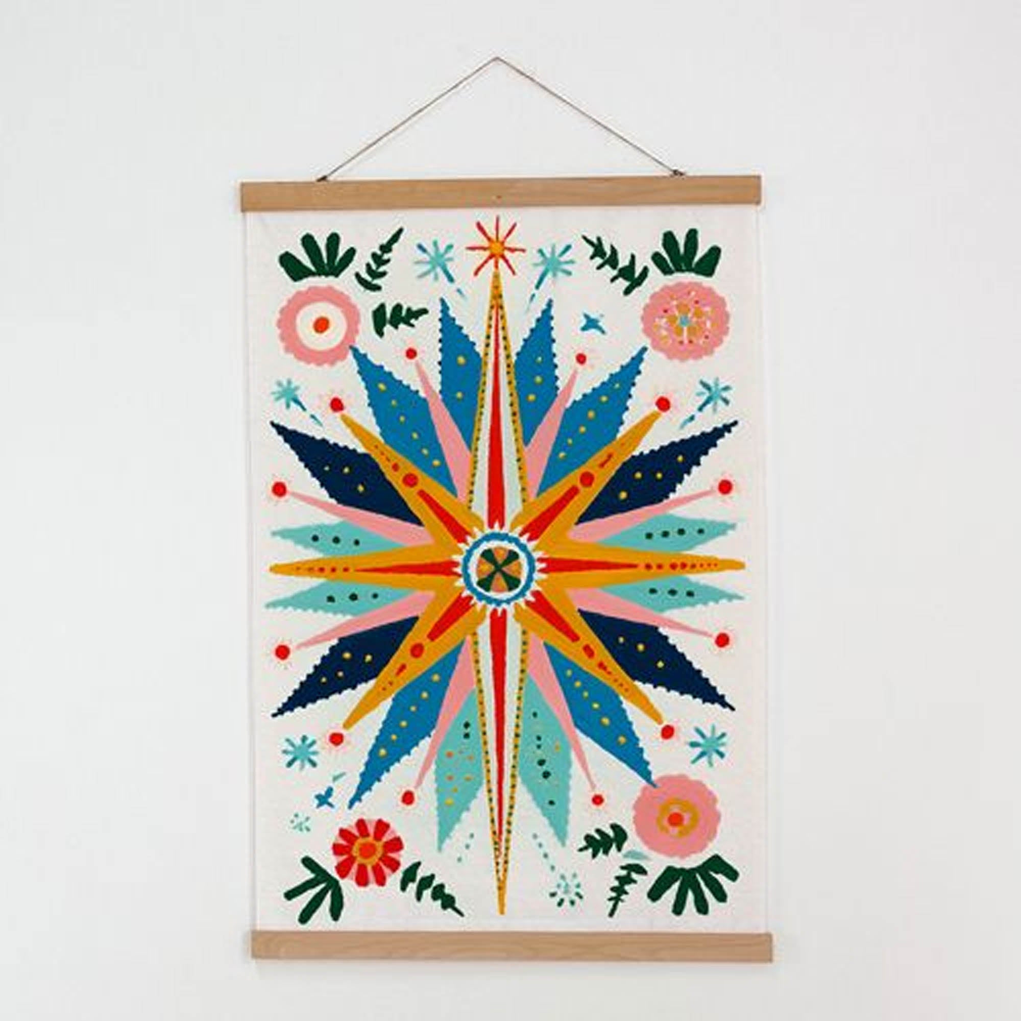 Тканинний постер на стіну КОЛЬОРОВА РІЗДВЯНА ЗІРКА