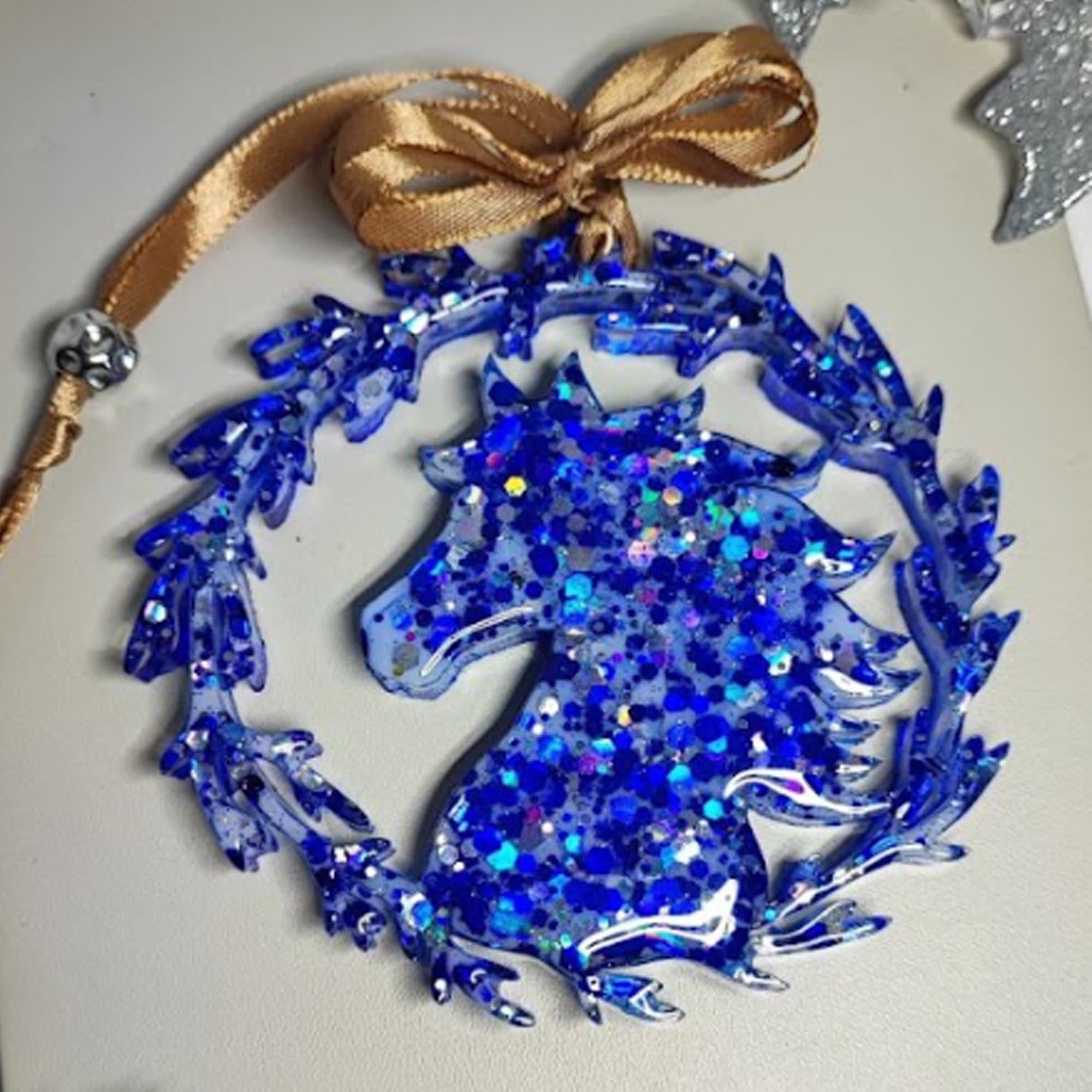 Елочная игрушка ЛОШАДЬ I, из эпоксидной смолы